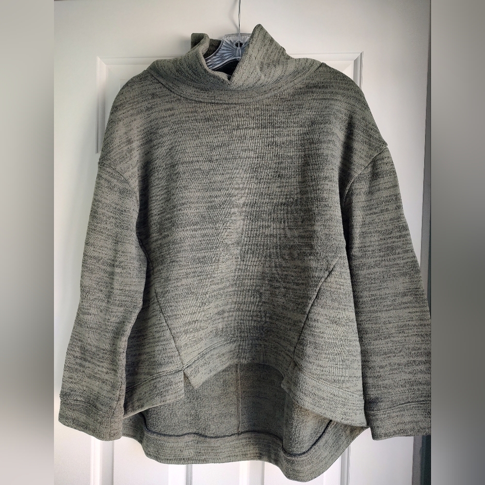 Anthropologie Saturday Sunday  medium sweater  cowl neck high low green
